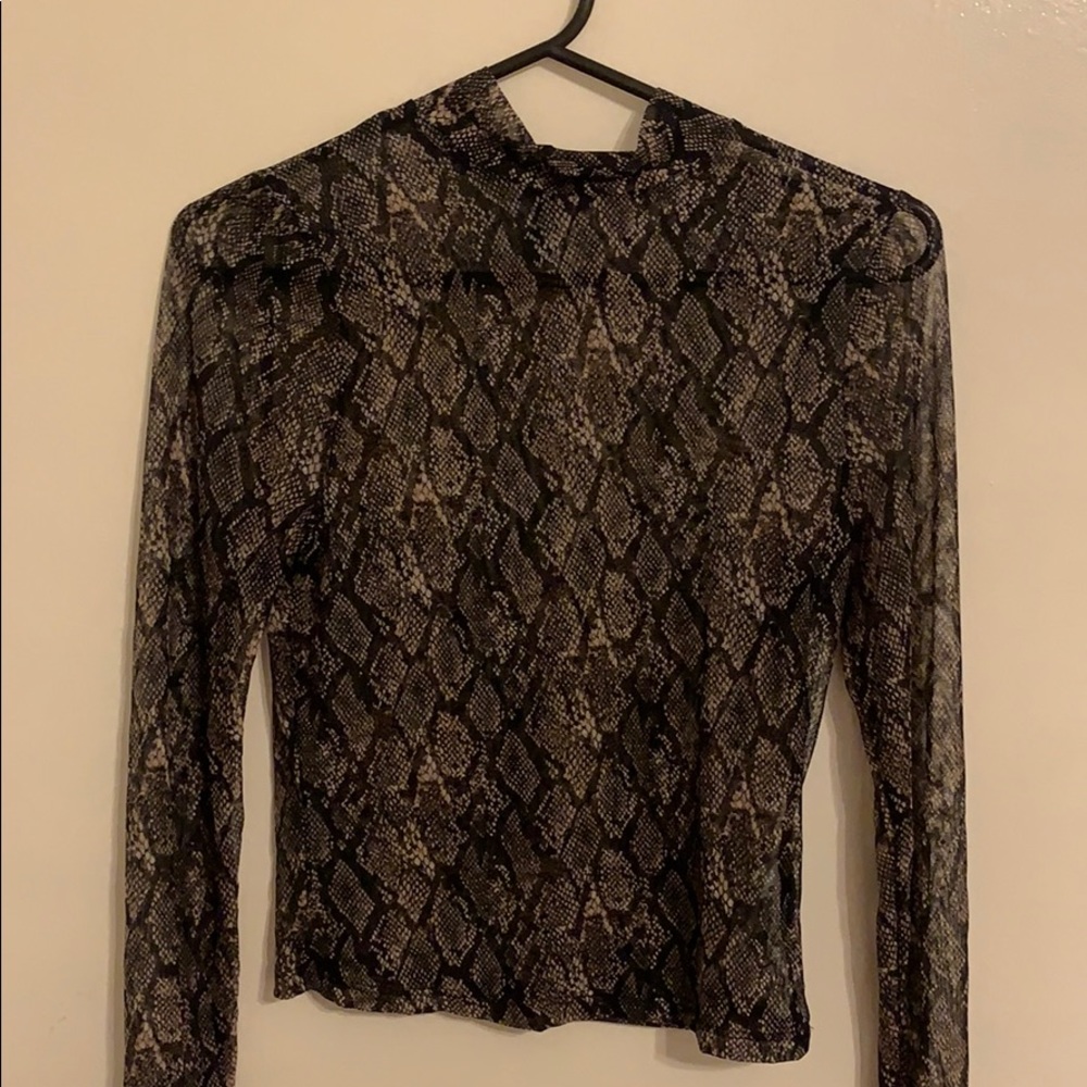 Snakeskin mesh top